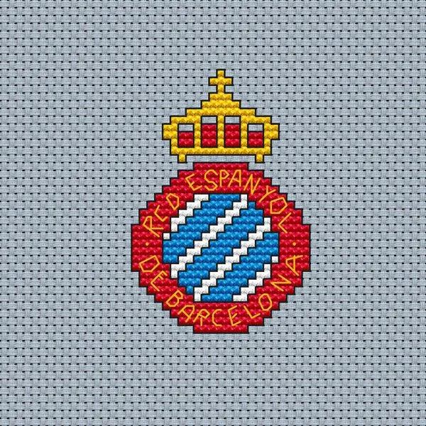 Patrones de punto de cruz del escudo del RCD Espanyol