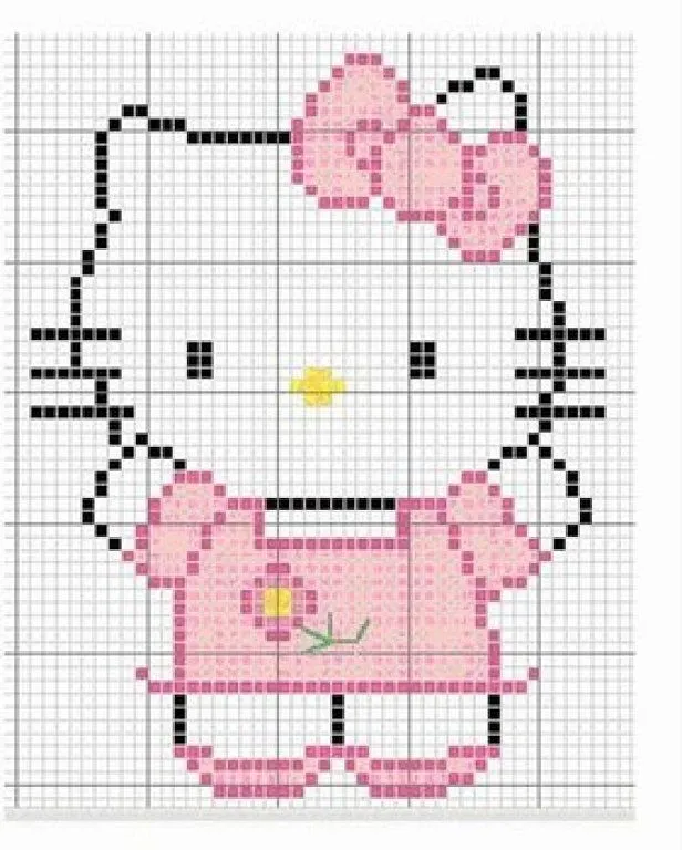 patrones punto de cruz hello kitty | Aprender manualidades es ...
