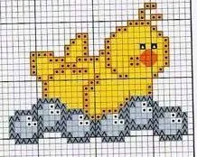 Patrones Punto de Cruz: pollito 02