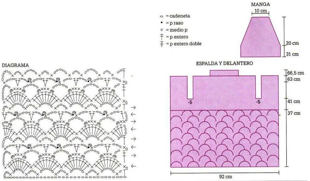 Patrones de Tejido Gratis - Cárdigan con cuello chino (crochet)