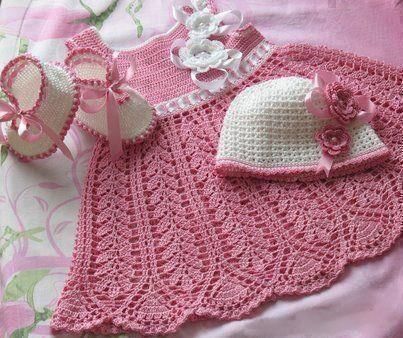 Patrones de vestidos a crochet para bebés | Baby shower ...