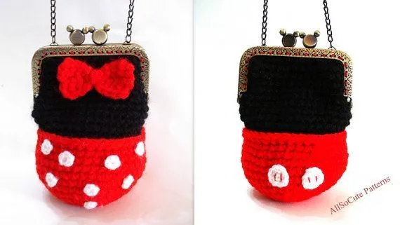 PATTERN, Girls Bag / Purse, Minnie mouse polka dot crochet girl purse…