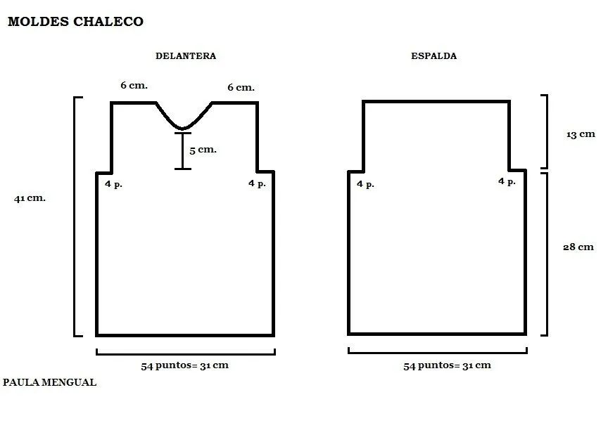 Paula Mengual Tejidos de Autor: Tutorial Chaleco para niño T3 (2 Agujas)