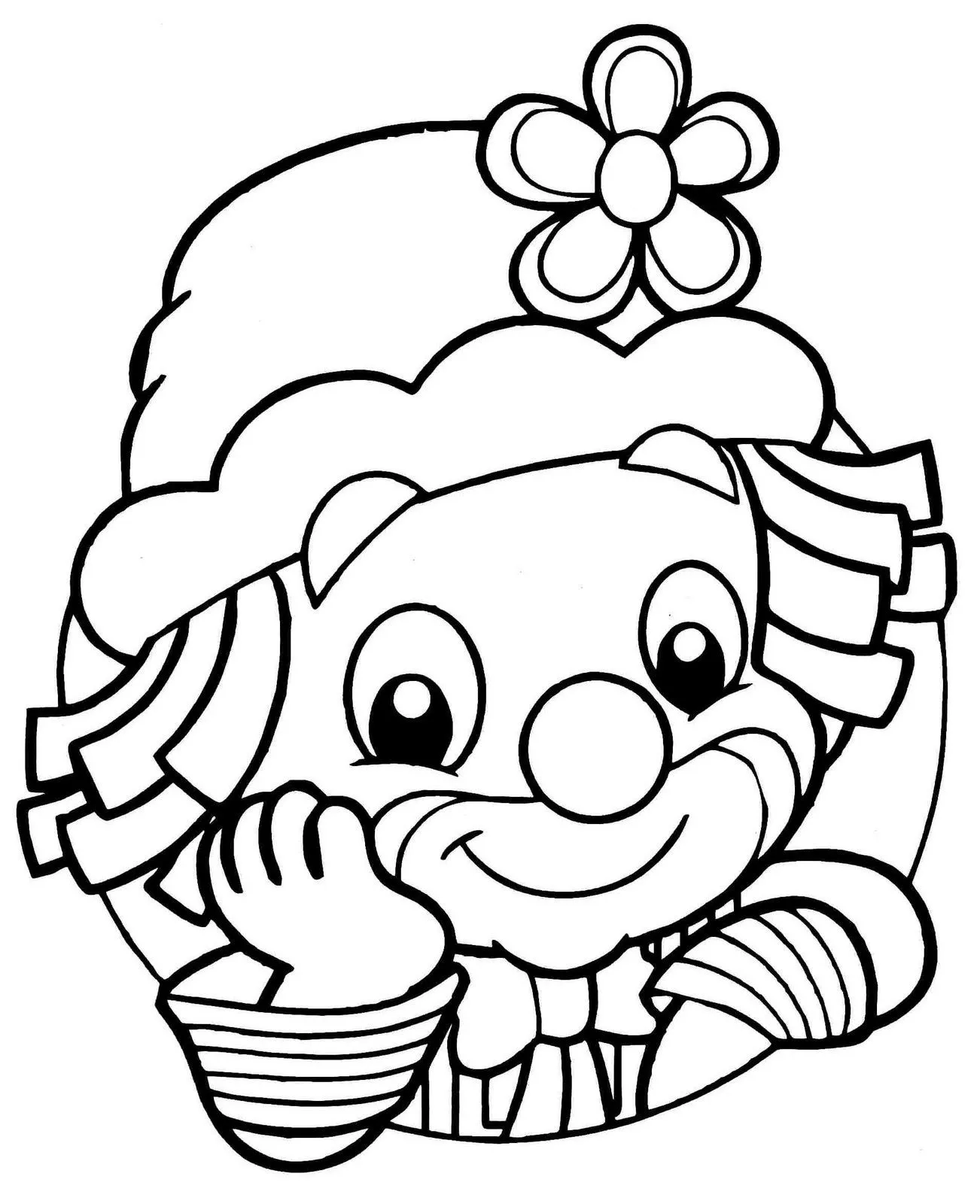 payaso Cara Colouring Pages