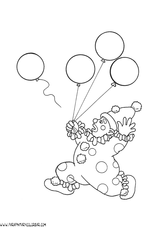 Payaso con globos para colorear - Imagui