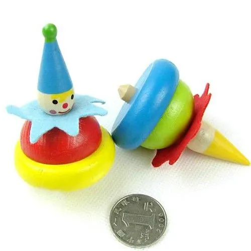 payasos pintados de madera tapa de giro del juguete (color al azar ...