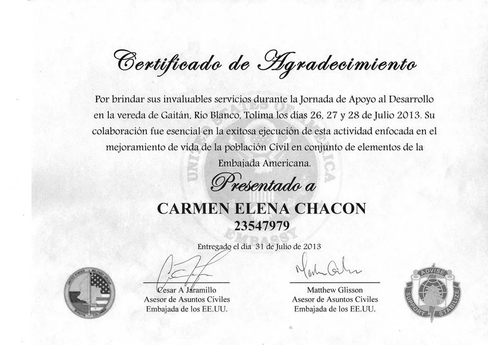 Payasos Sin Trincheras | Certificados de agradecimiento y ...