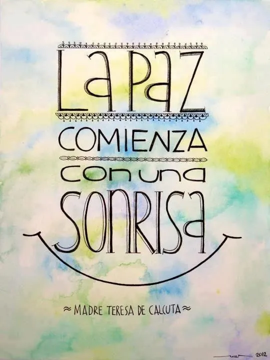 La Paz comienza con una sonrisa." #MadreTeresaDeCalcuta" #Citas ...