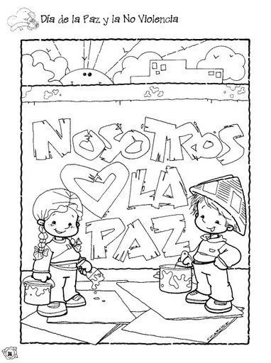 DIA DE LA PAZ DIBUJOS PARA COLOREAR SOBRE PAZ