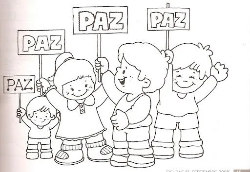 DIA DE LA PAZ DIBUJOS PARA COLOREAR SOBRE PAZ