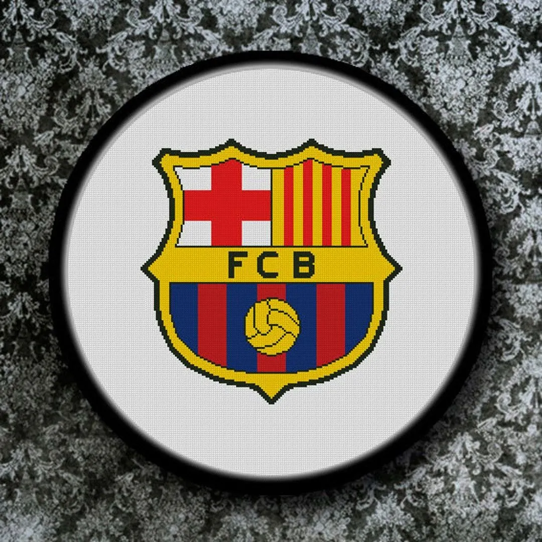 PDF Gráfico Punto de Cruz Escudo Fútbol Club Barcelona Barça - Etsy México