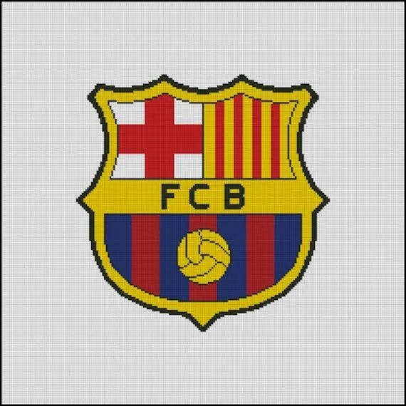 PDF Gráfico Punto de Cruz Escudo Fútbol Club Barcelona Barça - Etsy México