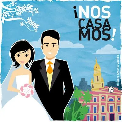 Pedro Antonio Castillo - ilustración: Invitación de boda