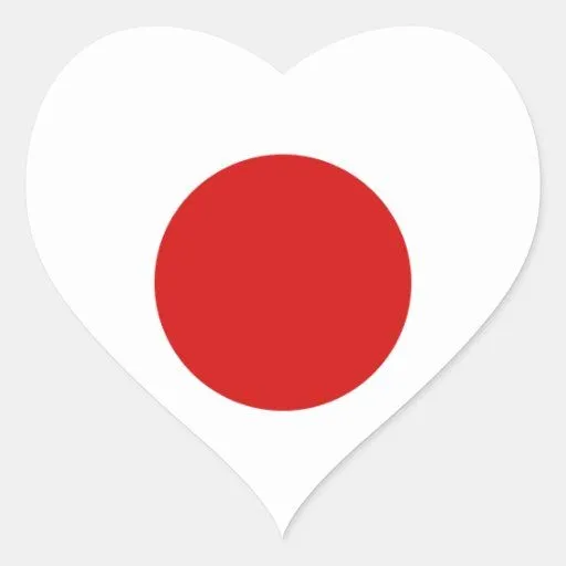 Pegatina del corazón de la bandera de Japón | Zazzle