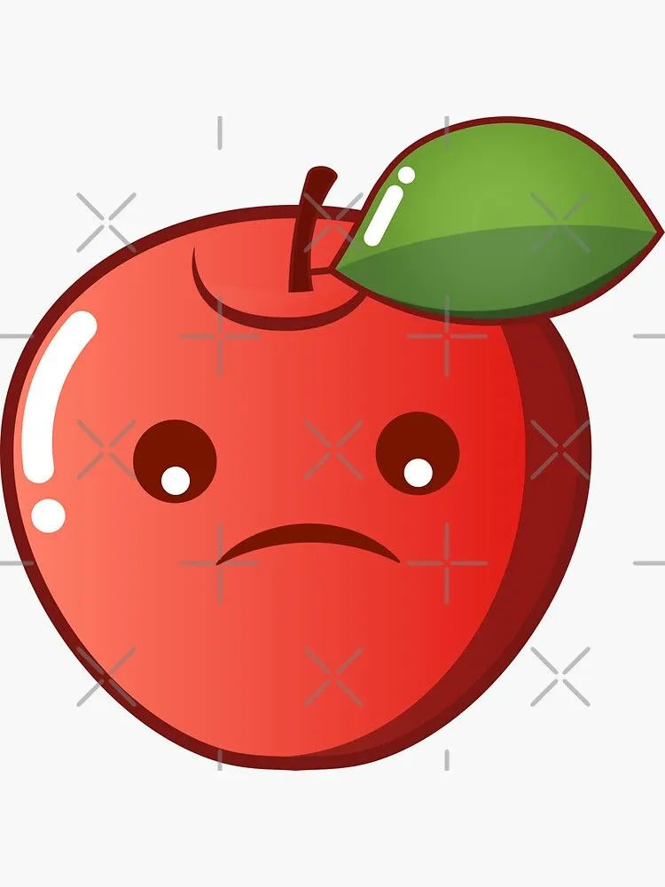 Pegatina for Sale con la obra «Manzana Triste, Fruta Linda» de KawaiSticker | Redbubble