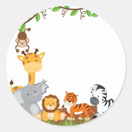 Pegatina lindo del animal del bebé de la selva | Zazzle