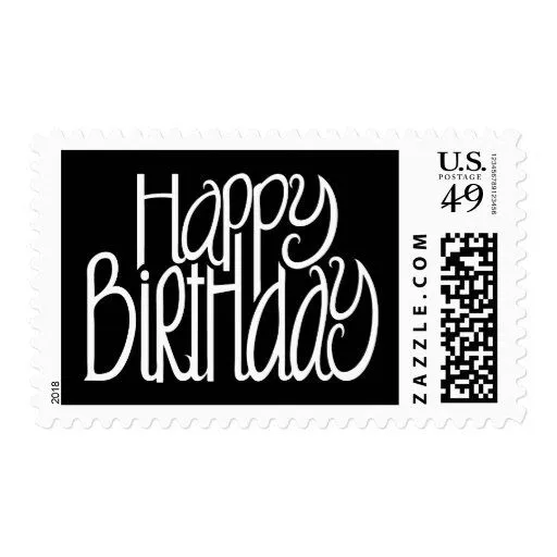 Pegatina del negro del feliz cumpleaños | Zazzle