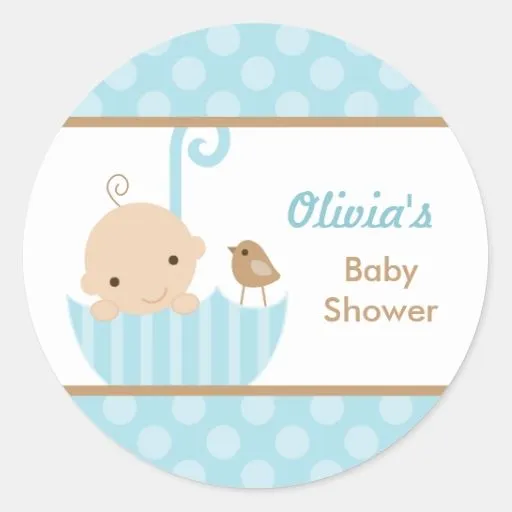 Pegatinas Baby Shower | Diseños de stickers Baby Shower personalizados