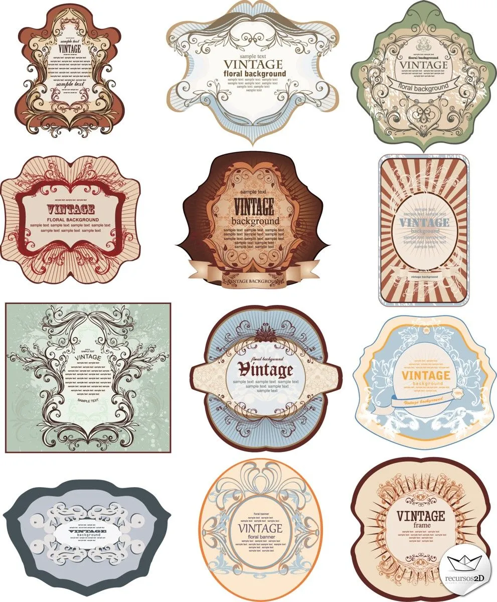 Pegatinas o etiquetas estilo vintage (Vector Vintage Stickers ...