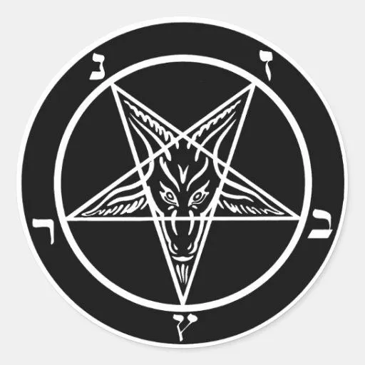 Pegatinas satánicos de Baphomet del metal negro de Zazzle.