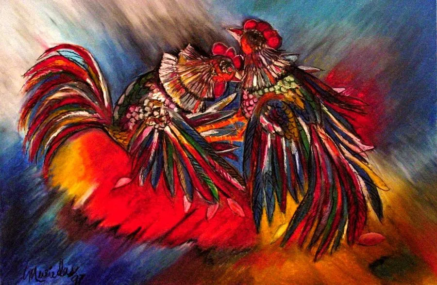 Pelea De Gallos by Lorenzo Muriedas - Pelea De Gallos Pastel ...