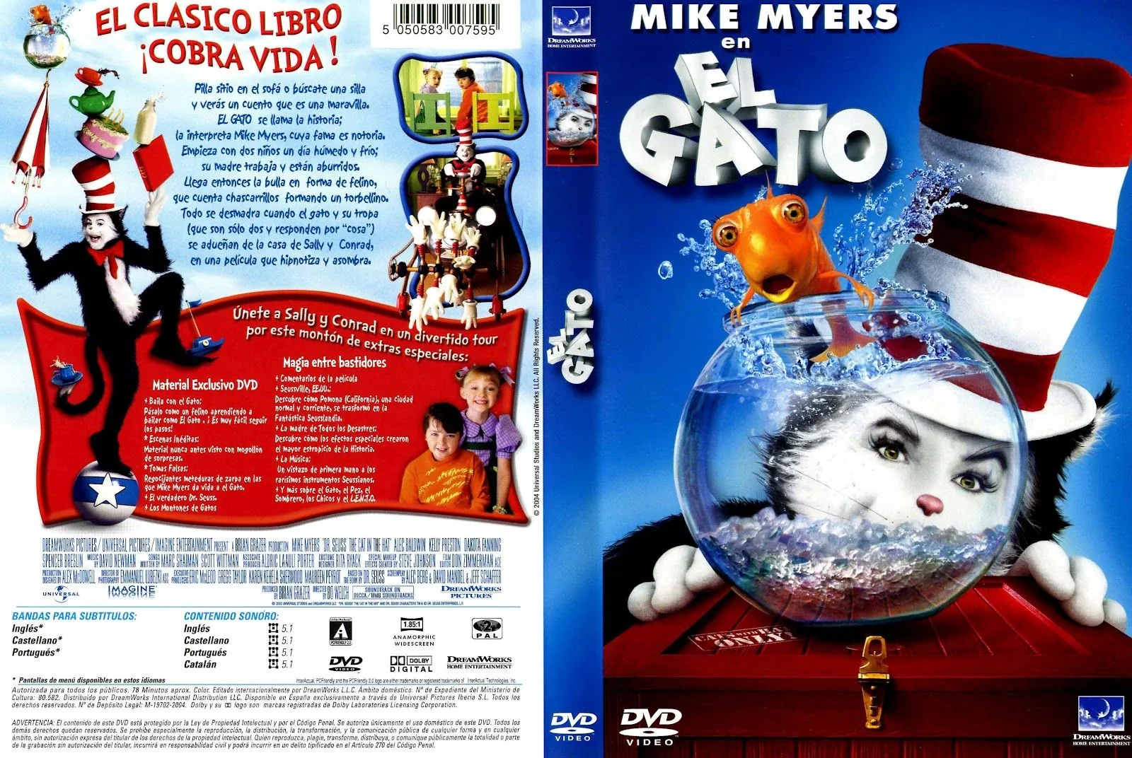 PELICULAS DVD FULL: EL GATO (CON SOMBRERO) - (The Cat in the Hat)