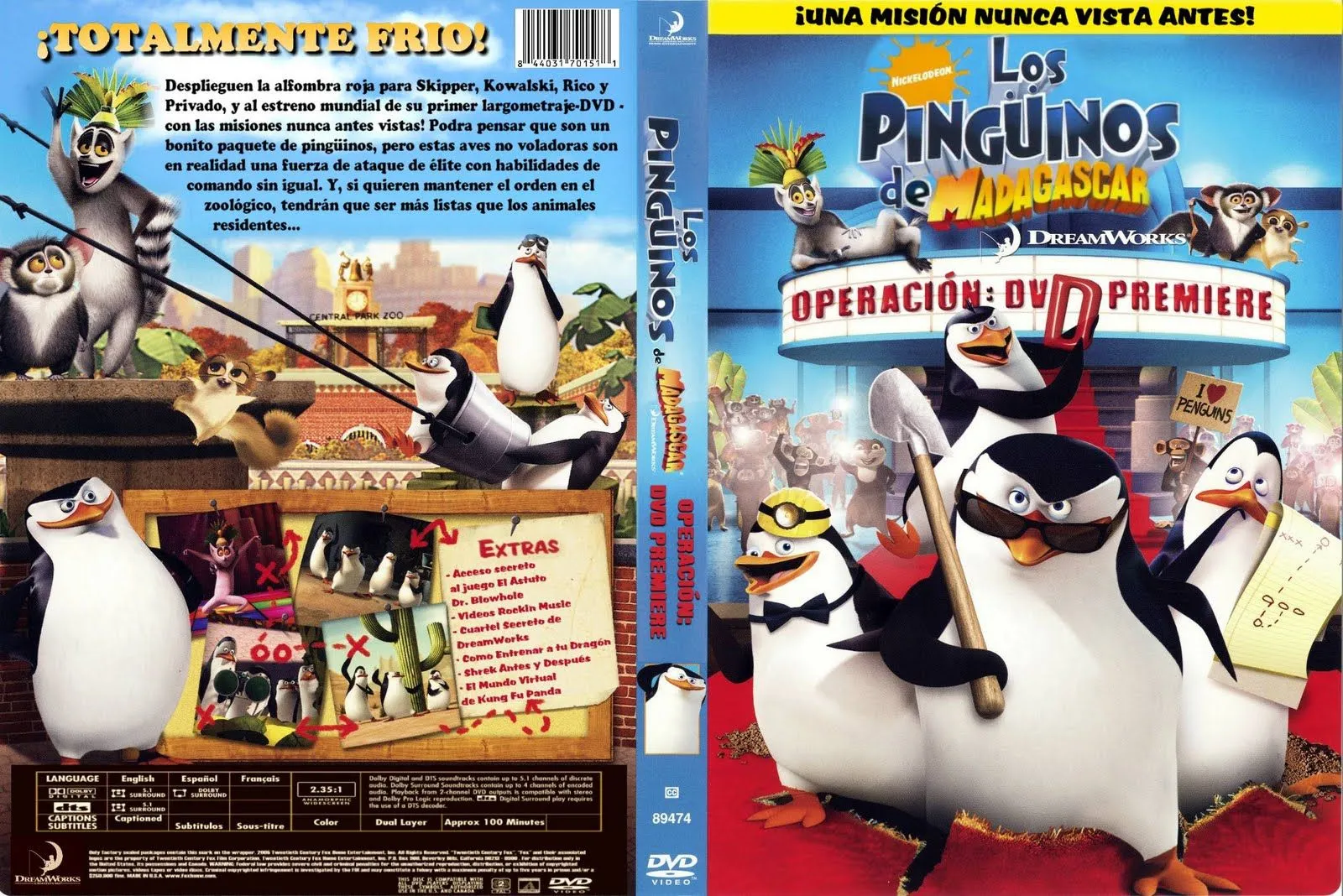 PELICULAS INFANTILES EN DVD: Los Pinguinos de Madagascar