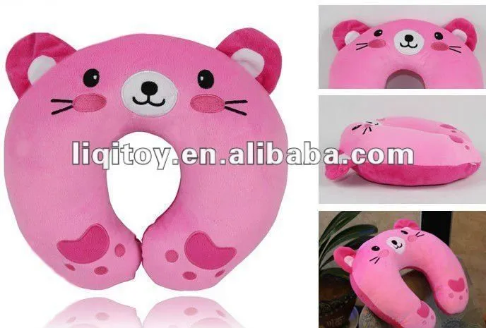 De peluche de color rosa para el cuello en forma de U almohada ...