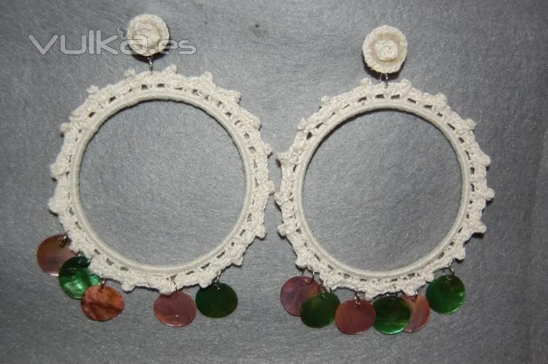 Pendientes de gitana de ganchillo - Imagui