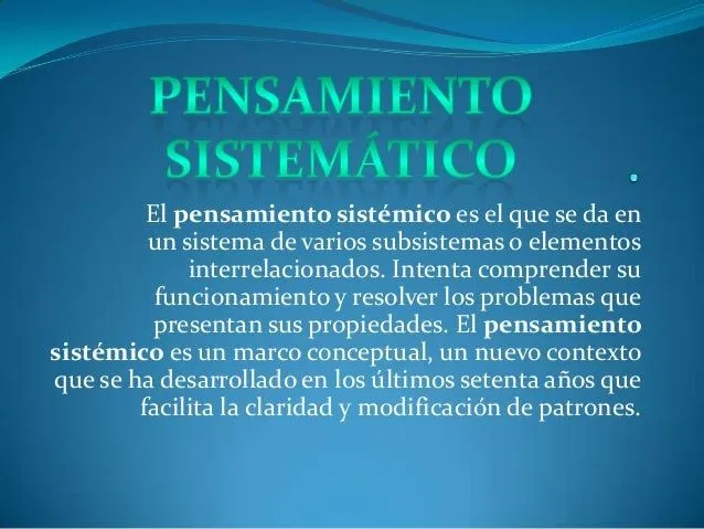 Pensamiento sistematico