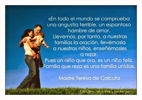 Pensamientos de la madre Teresa de Calcuta sobre la familia ...