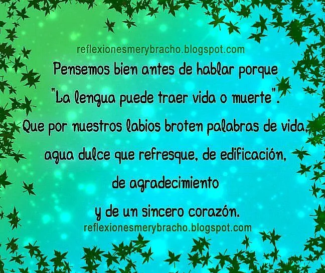 Pensemos bien antes de hablar para traer vida - Reflexiones ...