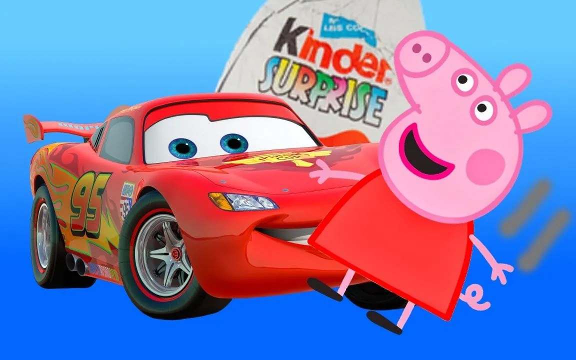 Peppa Pig Rayo McQueen Cars Huevos Kinder Rayo Macuin - YouTube