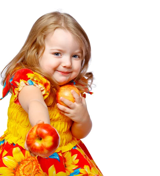 pequeña niña comiendo manzanas — Foto stock © irinapiter900 #18183515