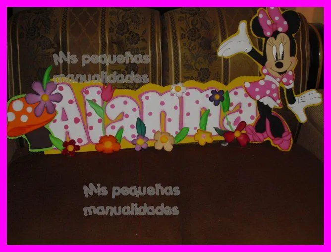 mis pequeñas manualidades: nombre decorado de mimi y mickey