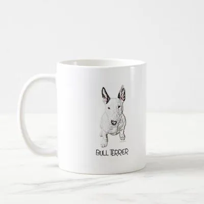 Pequeño bull terrier (lápiz) tazas de Zazzle.es 