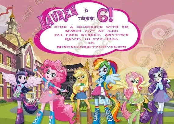 Tarjetas para cumpleaños de la pony rainbow - Imagui