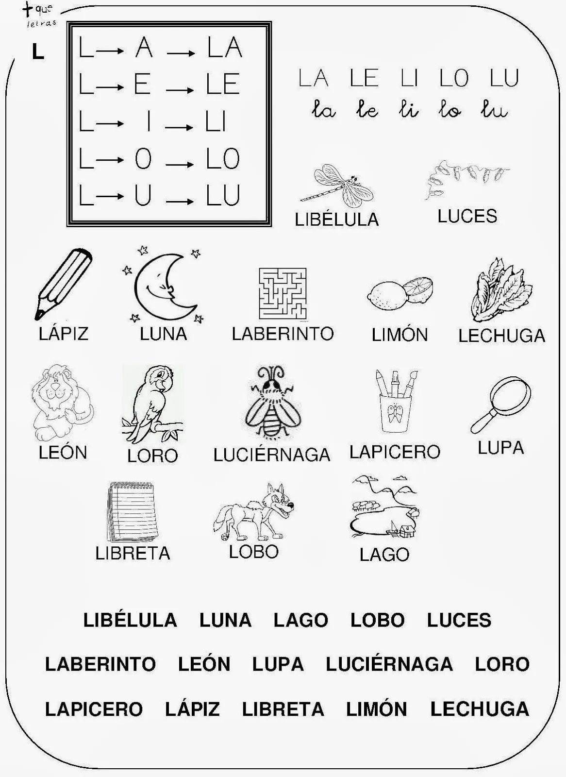 pequeños gigantes: LETRA "L"