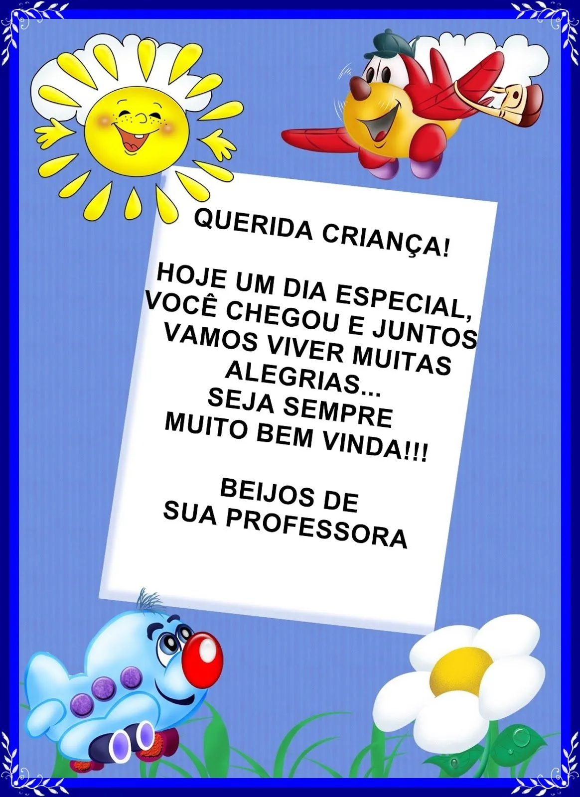 Pequenos Grandes Pensantes.: Cartão de Boas Vindas para Educação ...