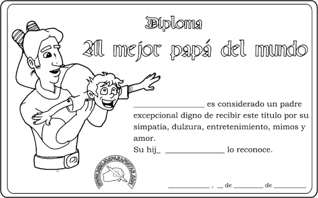 PEQUES Y PECAS...: DIPLOMAS PARA PAPÁ.