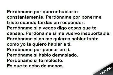 Perdoname es que te amo...Solo Perdoname.. Ojala me perdones ...