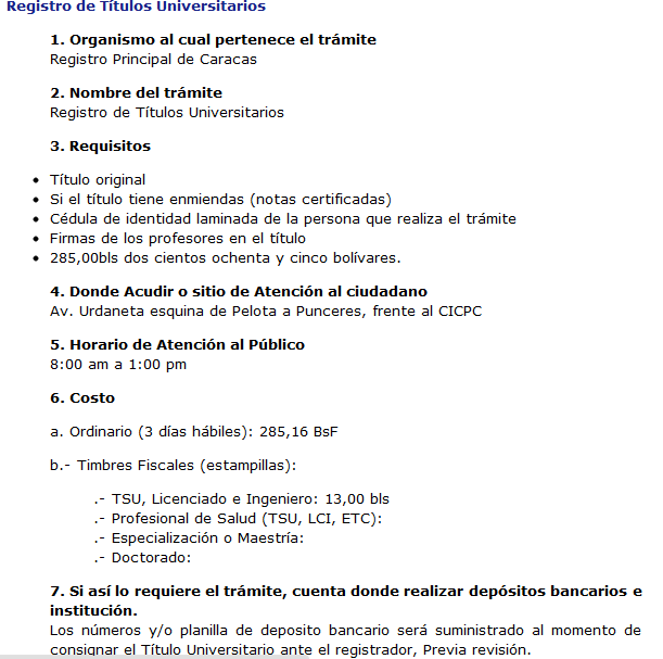 EL PERICO AMARILLO: TRAMITES: REGISTRO DE TITULOS UNIVERSITARIOS
