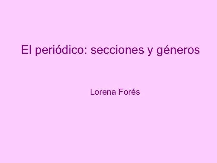 El periodico: secciones y generos