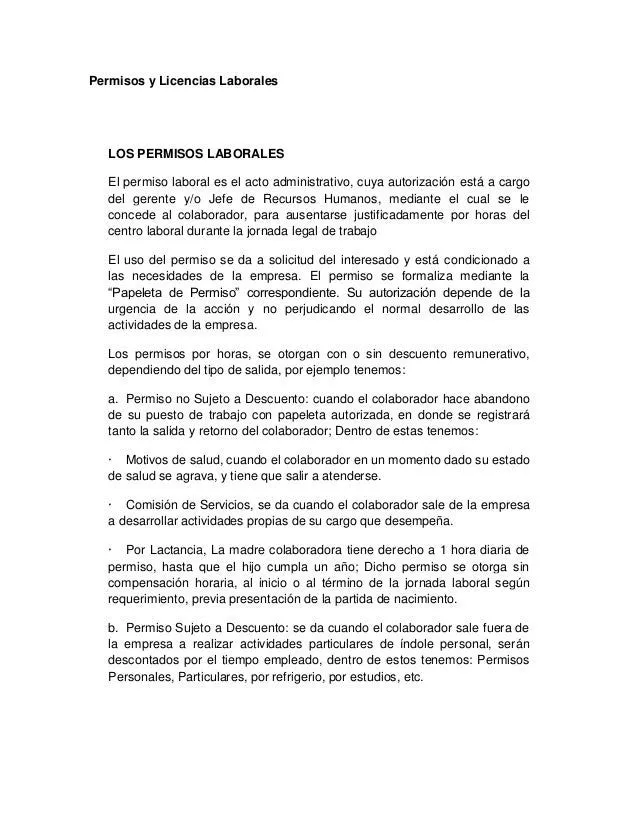 Permisos y licencias laborales