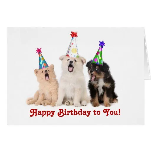 Perritos del canto tarjeta de cumpleaños de Zazzle.