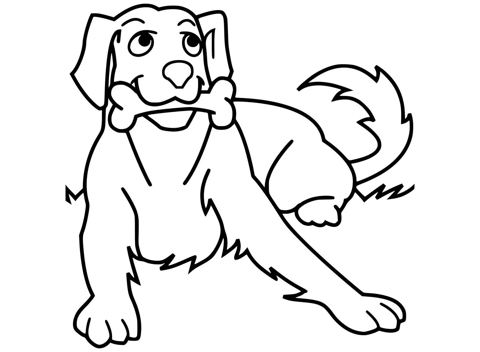 Perro para colorear con hueso Perro para colorear imprimible - Perros -  Just Color Niños : Dibujos para colorear para niños