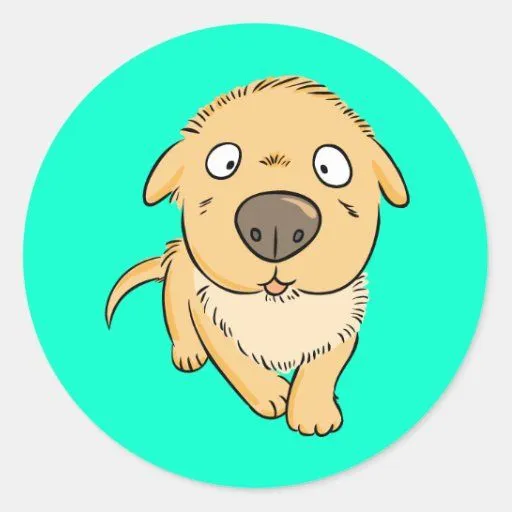Perro de perrito lindo el oler del dibujo animado pegatina redonda ...