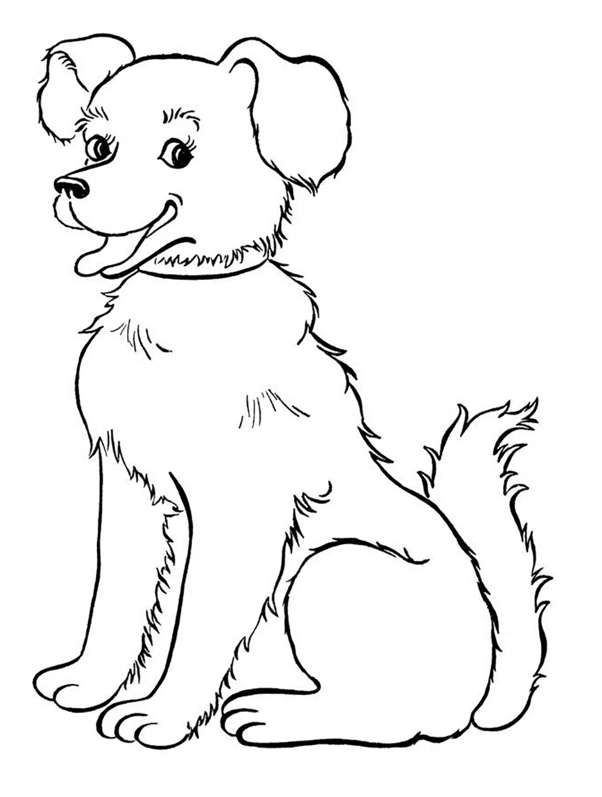 Perro sentado - Perros - Just Color Niños : Dibujos para colorear para niños