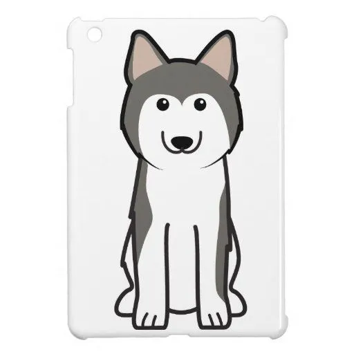 Dibujo animado del perro del husky siberiano iPad mini carcasa ...