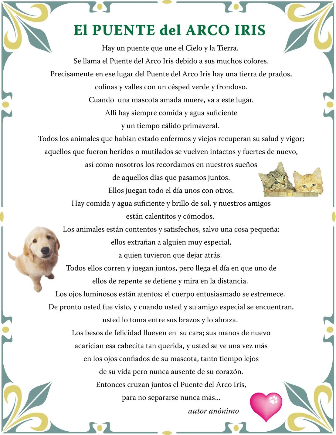 Perros y Gatos en adopción: Frases y Poesías